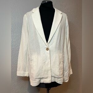 Free People Cream Blazer with Single Button Women’s Size Medium NWT